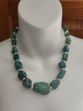 Sterling Silver Turquoise Nugget Necklace